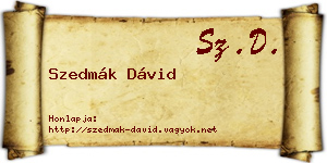 Szedmák Dávid névjegykártya